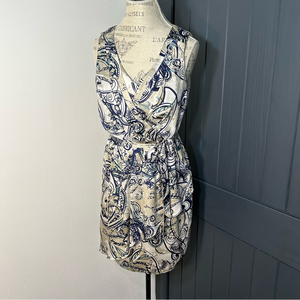 Guess Blue Paisley Wrap Dress